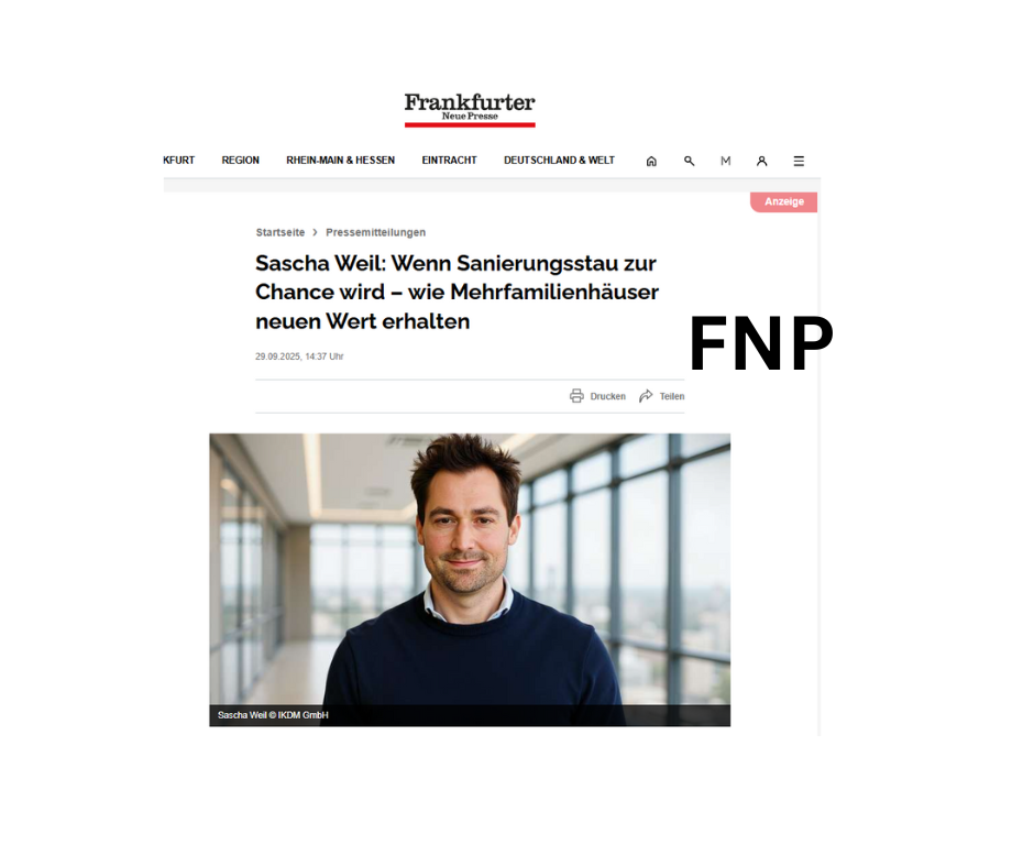 Sascha Weil von der IKDM GmbH kauft und saniert Mehrfamilienhäuser mit Sanierungsstau in Frankfurt – fairer Käufer für Immobilienverkäufer
